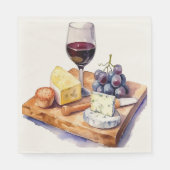 ワイナリーブズチーズワイングラス水色 スタンダードランチョンナプキン (正面)