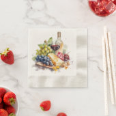 ワイナリーブズチーズワイングラス水色 縁ありカクテルナプキン (インサイチュ)