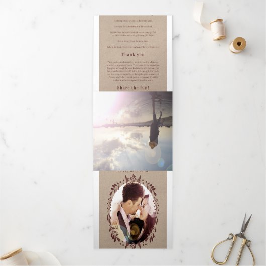 ワイナリーブルゴーニュリース結婚の撮影日程 三つ折り招待状 (外部)