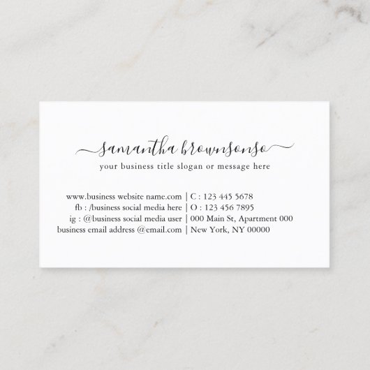 ワイナリーレストラシンプルンラインアートスケッチ 名刺 (裏面)