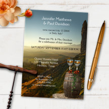 ワイナリーワインをテーマにした結婚式招待状