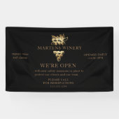 ワイナリーワインビジネス金ゴールドブドウ私たちは開いている 横断幕 (横)