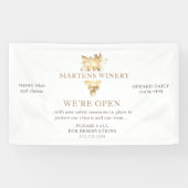 ワイナリーワインビジネス金ゴールドブドウ私たちは開いている 横断幕 (横)