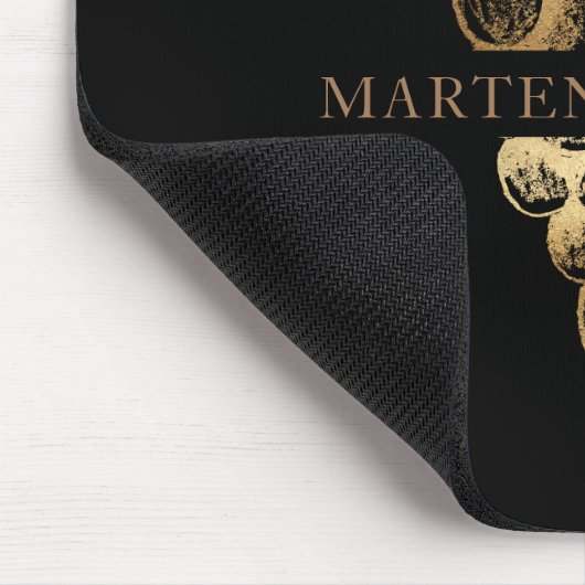 ワイナリーワインビジネス金ゴールド葡萄モノグラム マウスパッド (コーナー)