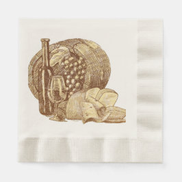 ワイナリーヴィネヤードグレープヴィン 縁ありランチョンナプキン