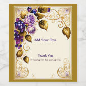 ワイナリーヴィネヤール結婚ズバラブドウつる植物 ワインラベル (シングルラベル)