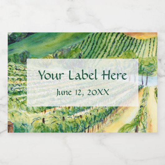 ワイナリーヴィネヤ絵画ードカスタムワインラベルアート スパークリングワインラベル (シングルラベル)