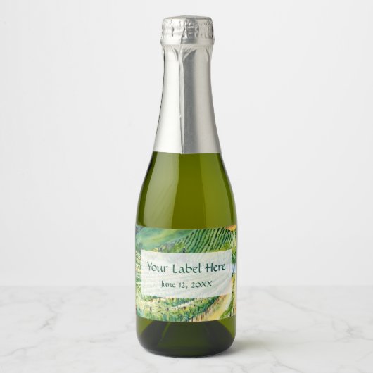ワイナリーヴィネヤ絵画ードカスタムワインラベルアート スパークリングワインラベル (正面)