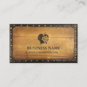 ワイナリーヴィンテージフレーム古いウッドヴィネヤードワイン 名刺 (正面)