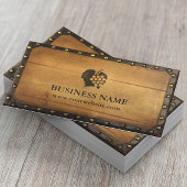 ワイナリーヴィンテージフレーム古いウッドヴィネヤードワイン 名刺