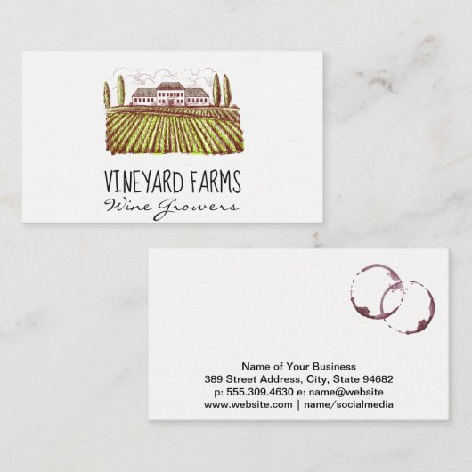 ワイナリー不動産 | ワインの汚れ 名刺 (正面/裏面)