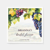 ワイナリー夏のブライダルシャワープリント済み スタンダードカクテルナプキン (正面)