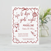 ワイナリー女子会 ワイントastingスコアカード 赤 招待状 (スタンド正面)