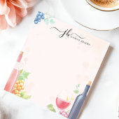 ワイナリー水色ワインブドウパーソナライズされた ノートパッド