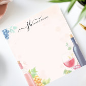 ワイナリー水色ワインブドウパーソナライズされた ノートパッド