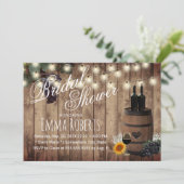 ワイナリー素朴カントリーワインバレルブライダルシャワー 招待状 (スタンド正面)