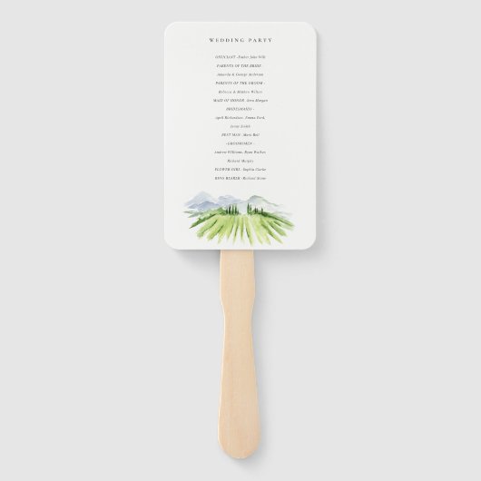 ワイナリー素朴ヴィネヤードマウンテン結婚式 プログラム ハンドファン (裏面)