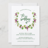 ワイナリー結婚とタイポグラフィ素朴 | クラフト 招待状 (正面)