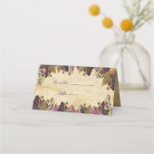 ワイナリー結婚の素朴紙背景 プレイスカード (裏面)