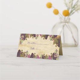 ワイナリー結婚の素朴紙背景 プレイスカード