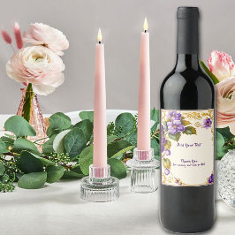 ワイナリー結婚ブドウの紫色の花 ワインラベル