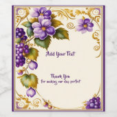 ワイナリー結婚ブドウの紫色の花 ワインラベル (シングルラベル)