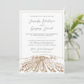 ワイナリー結婚式招待状とヴィネヤードスケッチ 招待状 (スタンド正面)