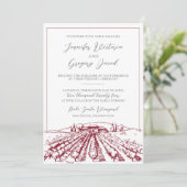 ワイナリー結婚式招待状とヴィネヤードスケッチ 招待状 (スタンド正面)