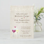 ワイナリー結婚式招待状 |赤と白のワイントースト 招待状 (スタンド正面)