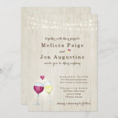 ワイナリー結婚式招待状 |赤と白のワイントースト 招待状 (正面/裏面)