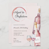 ワイナリー誕生日パーティーへの招待 招待状 (正面/裏面)