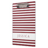 ワイナリー赤と白パタストライプのーン名 クリップボード (左)