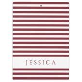 ワイナリー赤と白パタストライプのーン名 クリップボード (裏面)