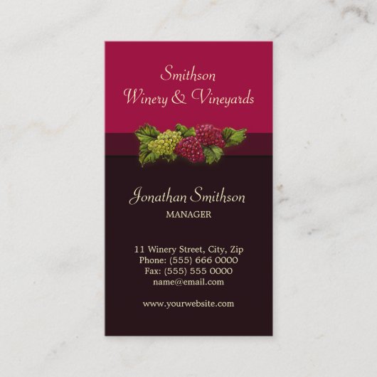 ワイナリー/ブドウ園のOenologyの名刺 名刺 (正面)