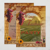 ワイナリー・ブドウ園 ワイン試飲イベントの招待状 招待状 (正面/裏面)