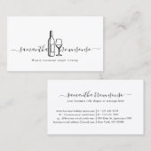 ワイナリー レストラン シンプル ライン アート 描画 名刺 (正面/裏面)