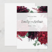 ワイナリー レッド&ホワイト セット 10 保存日付 招待状 (正面/裏面)