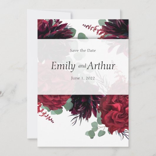 ワイナリー レッド＆ホワイト セット 10 保存日 招待状 (正面)