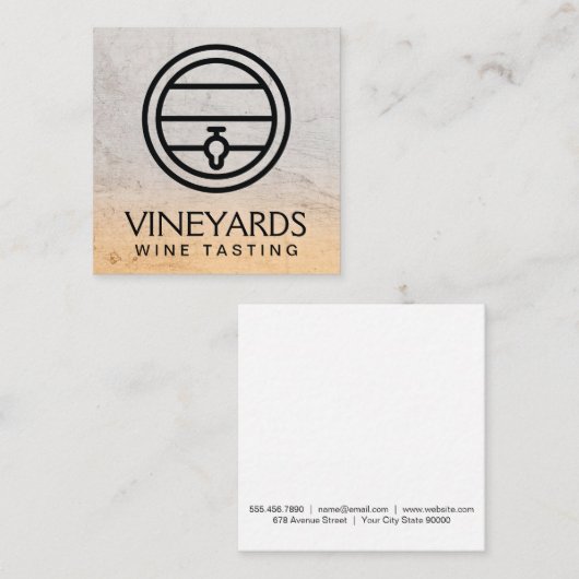 ワイナリー |ワインの試飲 |バレル スクエア名刺 (正面/裏面)