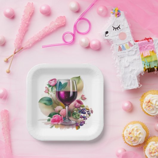 ワイナリー ヴィネヤード  ブドウの木 ペーパープレート (パーティー)