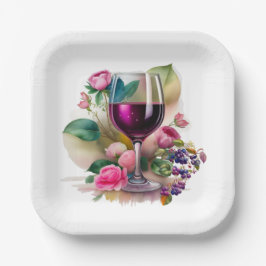 ワイナリー ヴィネヤード  ブドウの木 ペーパープレート