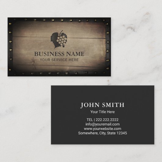 ワイナリーVineyardワインメーカーヴィンテージフレーム 名刺 (正面/裏面)