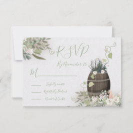 ワイナリーVineyard結婚の応答カードRSVP 出欠カード