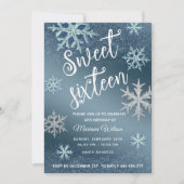 ワイナーワンダーランドシャイニー輝く青い雪の結晶 招待状 (正面)