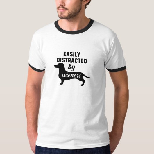 ワイナーTシャツに簡単に気を取られる Tシャツ (正面)