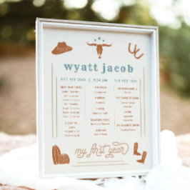 ワイノナテラコッタロデオカウボーイ1年マイルストーン ポスター