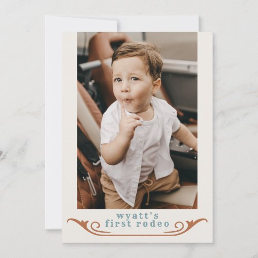 ワイノナバーンドオレンジブルーカウボーイ1stロデオ誕生日 招待状 (裏面)