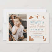 ワイノナバーンドオレンジブルーカウボーイ1stロデオ誕生日 招待状 (正面)