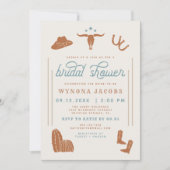 ワイノナバーンドオレンジ女性のカーボーイロデオブライダルシャワーイン 招待状 (正面)
