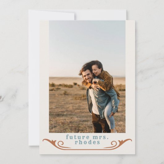 ワイノナバーンドオレンジ女性のカーボーイロデオブライダルシャワーイン 招待状 (裏面)